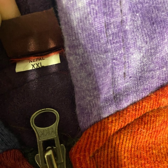 KPC Patchwork Colorful Boho Jacket With Hood - Picture 14 of 16